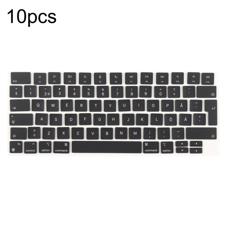 For MacBook A2681 A2941 A3113  A3114 10pcs UK Big Enter Version Keycaps, Arabic, French, Italy, German, Denmark, Sweden, Hungary, Spain, Norway, Russian, Portugal