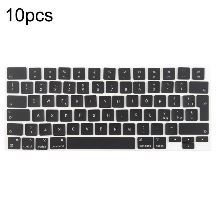 For MacBook A2442 A2485 A2779 A2780 A2991 A2992 A2918 10pcs UK Big Enter Version Keycaps, Arabic, French, Italy, German, Denmark, Sweden, Hungary, Spain, Norway, Russian, Portugal