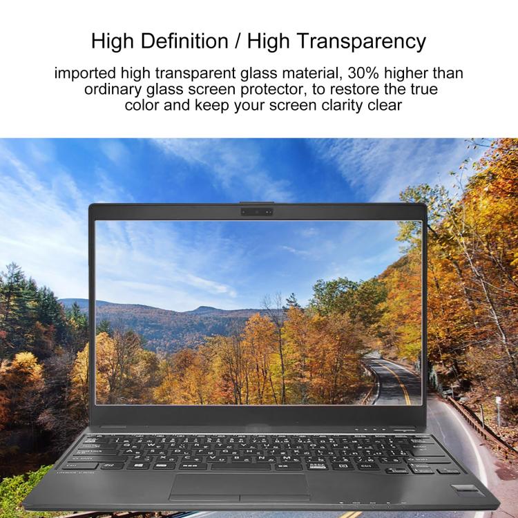 2pcs 9H 0.3mm Explosion-proof Tempered Glass Film, For Fujitsu LIFEBOOK U938 13.3, For Fujitsu LIFEBOOK A577 15.6, For Fujitsu FMV Lite WA1 15.6