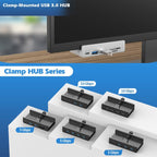 HCL-3A1C-Pro Aluminum Alloy 3xUSB and Type-C Clamp Hub, HCL-3A1C-Pro