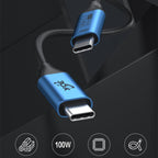 YCE-V292B 100W Type-C to Type-C with E-marker Full Function Data Cable, Length: 1.8m, YCE-V292B