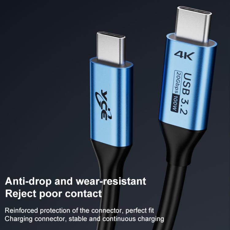 YCE-V292B 100W Type-C to Type-C with E-marker Full Function Data Cable, Length: 1.8m, YCE-V292B