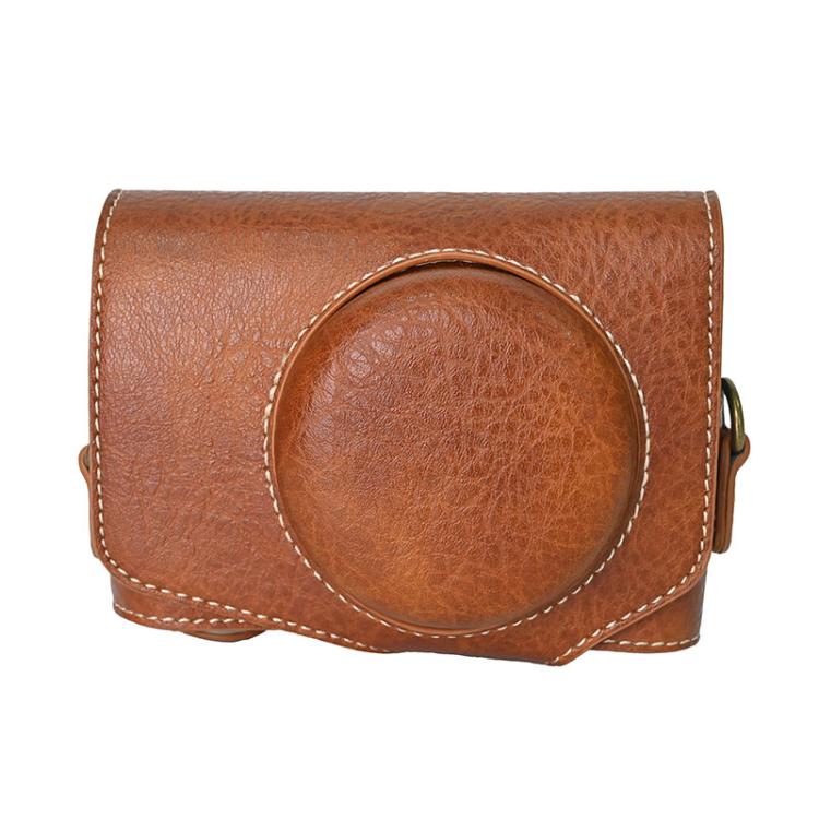 Retro Litchi Texture Leather Full Body Camera Case Bag with Strap, For Canon G7 X Mark III / G7X3, For Canon PowerShot SX740 HS