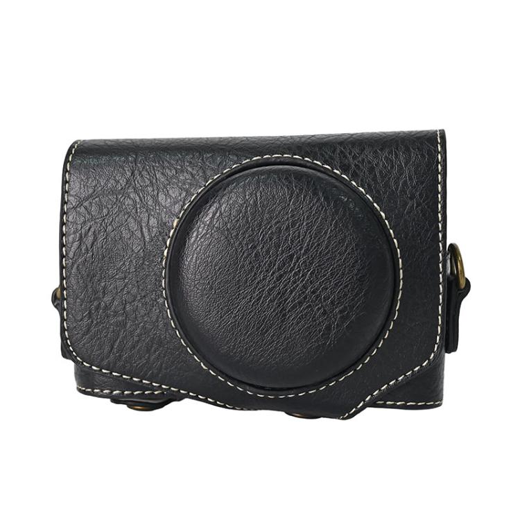 Retro Litchi Texture Leather Full Body Camera Case Bag with Strap, For Canon G7 X Mark III / G7X3, For Canon PowerShot SX740 HS