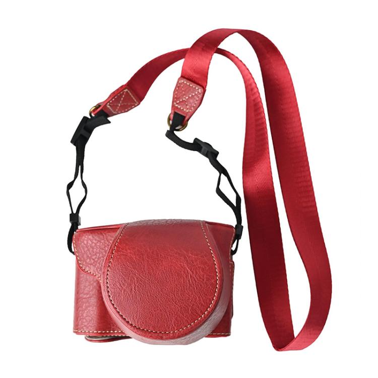 Retro Litchi Texture Leather Full Body Camera Case Bag with Strap, For FUJIFILM X-M5