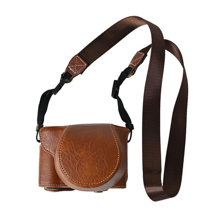 Retro Litchi Texture Leather Full Body Camera Case Bag with Strap, For FUJIFILM X-M5