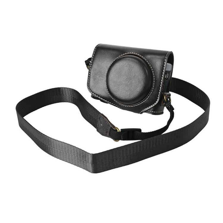 Retro Pull Up Leather Full Body Camera Case Bag with Strap, For Canon G7 X Mark III / G7X3, For Canon PowerShot SX740 HS