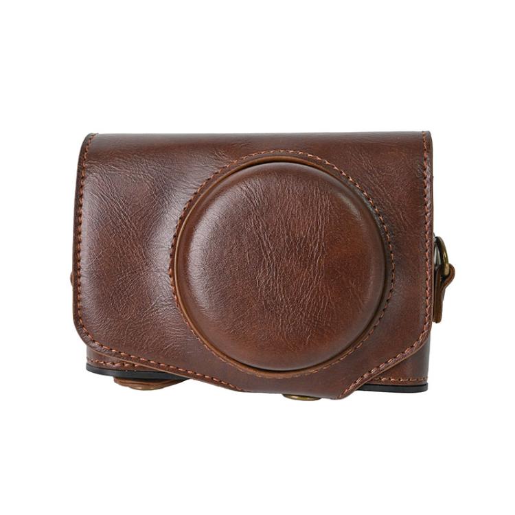 Retro Pull Up Leather Full Body Camera Case Bag with Strap, For Canon G7 X Mark III / G7X3, For Canon PowerShot SX740 HS