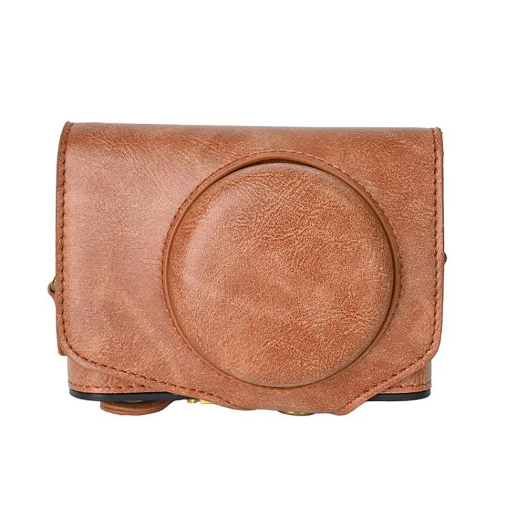 Retro Pull Up Leather Full Body Camera Case Bag with Strap, For Canon G7 X Mark III / G7X3, For Canon PowerShot SX740 HS