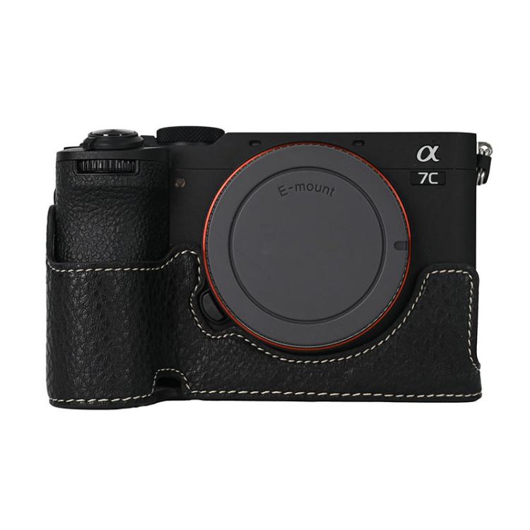 Litchi Texture PU Leather Camera Half Case Base, For Sony ILCE-7CM2 / Alpha 7C II, For Sony ILCE7RM5 / A7R5