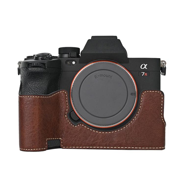 Litchi Texture PU Leather Camera Half Case Base, For Sony ILCE-7CM2 / Alpha 7C II, For Sony ILCE7RM5 / A7R5