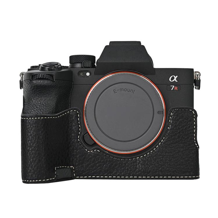 Litchi Texture PU Leather Camera Half Case Base, For Sony ILCE-7CM2 / Alpha 7C II, For Sony ILCE7RM5 / A7R5