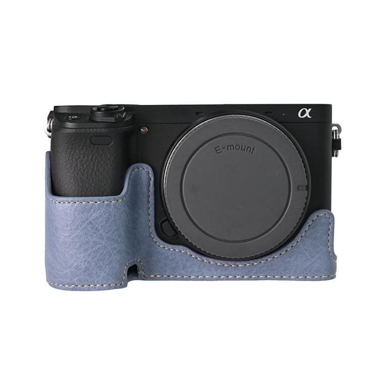 Litchi Texture PU Leather Camera Half Case Base, For Sony ILCE-6700 / A6700, For Sony ILCE-6400 / A6300 / A6200