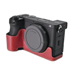 Litchi Texture PU Leather Camera Half Case Base, For Sony ILCE-6700 / A6700, For Sony ILCE-6400 / A6300 / A6200