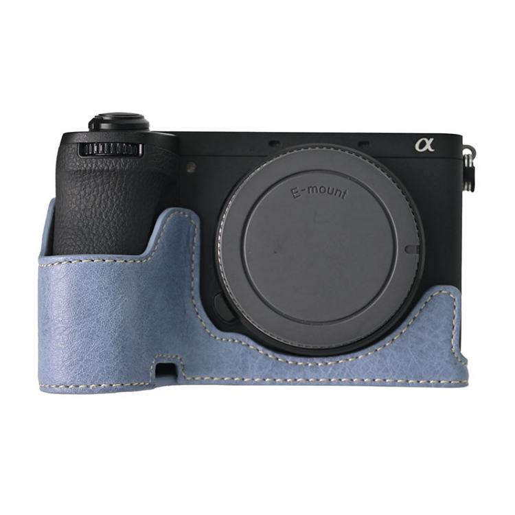 Litchi Texture PU Leather Camera Half Case Base, For Sony ILCE-6700 / A6700, For Sony ILCE-6400 / A6300 / A6200