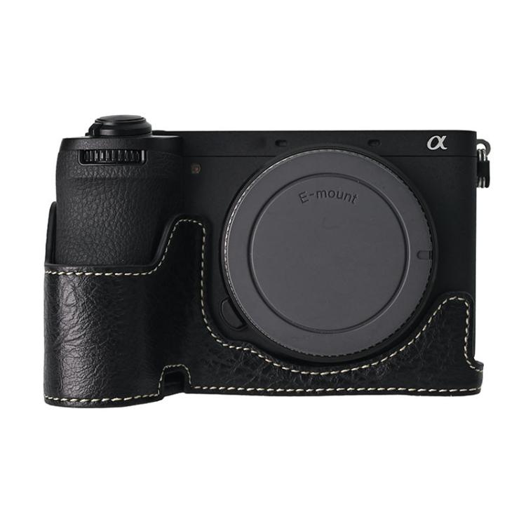 Litchi Texture PU Leather Camera Half Case Base, For Sony ILCE-6700 / A6700, For Sony ILCE-6400 / A6300 / A6200
