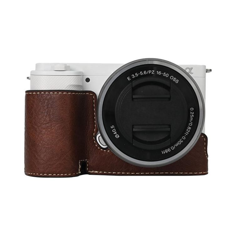 Litchi Texture PU Leather Camera Half Case Base, For Sony ZV-E10