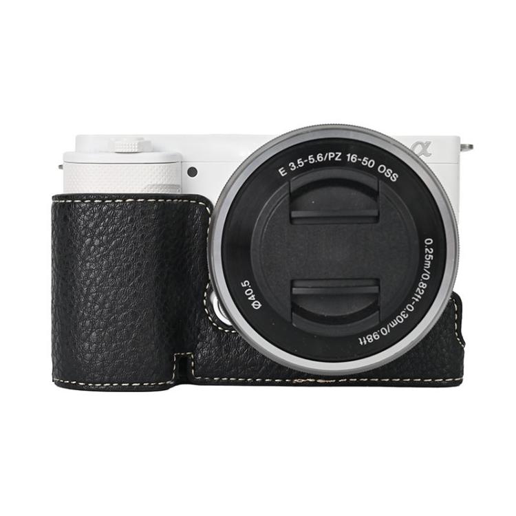 Litchi Texture PU Leather Camera Half Case Base, For Sony ZV-E10