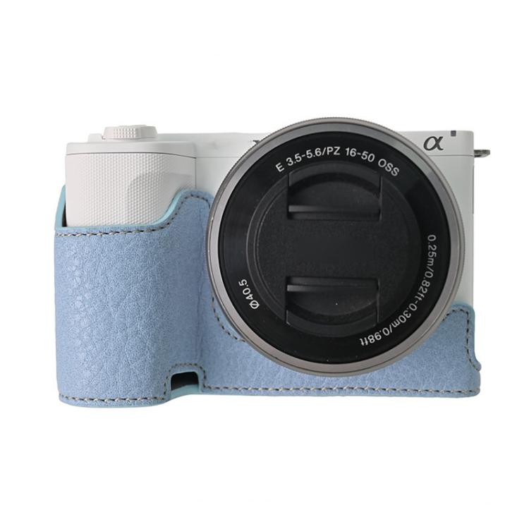 Litchi Texture PU Leather Camera Half Case Base, For Sony Alpha ZV-E10 II / ZV-E10M2
