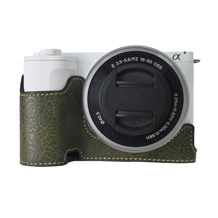 Litchi Texture PU Leather Camera Half Case Base, For Sony Alpha ZV-E10 II / ZV-E10M2