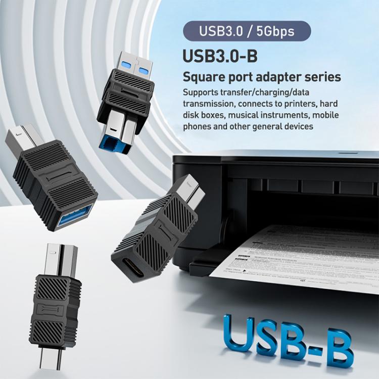 USB-B 3.0 Printer / Mobile Hard Drive / Computer Adapter, USB-B Male to USB Male, USB-B Male to USB Female, USB-B Male to Type-C Male, USB-B Male to Type-C Female