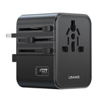 USAMS CC308 17W Dual Type-C and USB-A Ports Universal Travel Charger, CC308