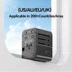 USAMS CC308 17W Dual Type-C and USB-A Ports Universal Travel Charger, CC308