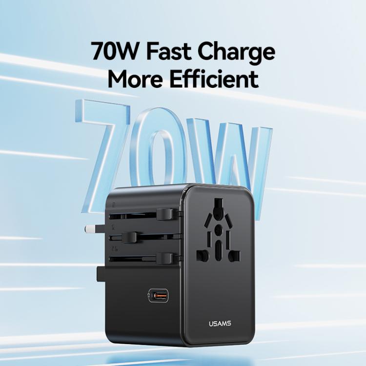 USAMS CC310 70W Three Type-C and Dual USB-A Ports Universal Travel Charger, CC310