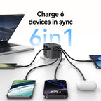 USAMS CC310 70W Three Type-C and Dual USB-A Ports Universal Travel Charger, CC310