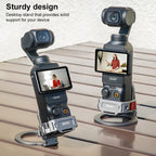 BRDRC Smartphone Teleprompter Stand Desktop Clamp Cold Shoe Extension Mount, For DJI Osmo Pocket 3 Dark Grey