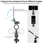 BRDRC Smartphone Teleprompter Stand Desktop Clamp Cold Shoe Extension Mount, For DJI Osmo Pocket 3 Dark Grey