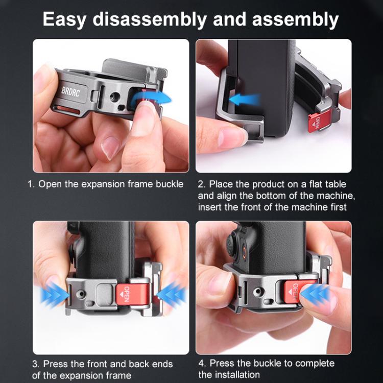 BRDRC Quick Assembly Multi-function Cold Shoe Extension Mount, For DJI Osmo Pocket 3