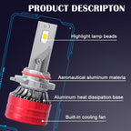 2pcs 25W 2500lm 6000K Car LED Headlight Bulb, 9004, 9005, 9006, 9007, H1, H4, H7, H11, H13