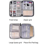 SM01 Multi-function Waterproof Double Layer Data Cable Earphone U Disk Digital Accessories Storage Bag, Size: L, Size: L(Black), Size: L(Navy Blue)
