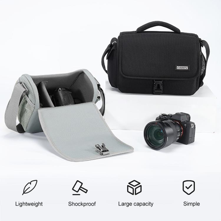 CADeN D27-1 Portable Digital Camera Bag with Strap, 26 x 21 x 15cm Grey, 31 x 21 x 17cm Black