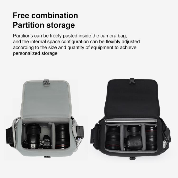 CADeN D27-1 Portable Digital Camera Bag with Strap, 26 x 21 x 15cm Grey, 31 x 21 x 17cm Black