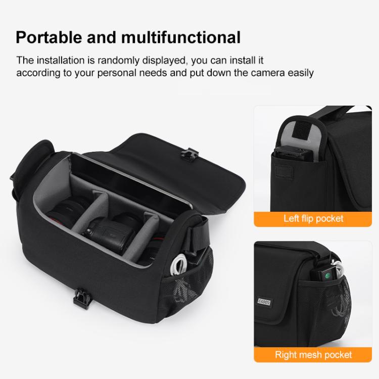 CADeN D27-1 Portable Digital Camera Bag with Strap, 26 x 21 x 15cm Grey, 31 x 21 x 17cm Black