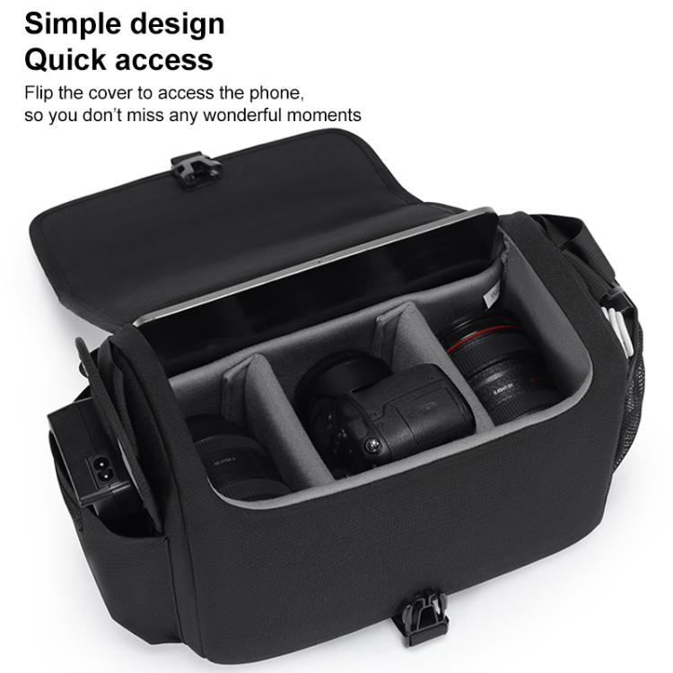 CADeN D27-1 Portable Digital Camera Bag with Strap, 26 x 21 x 15cm Grey, 31 x 21 x 17cm Black