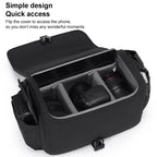 CADeN D27-1 Portable Digital Camera Bag with Strap, 31 x 21 x 17cm Black