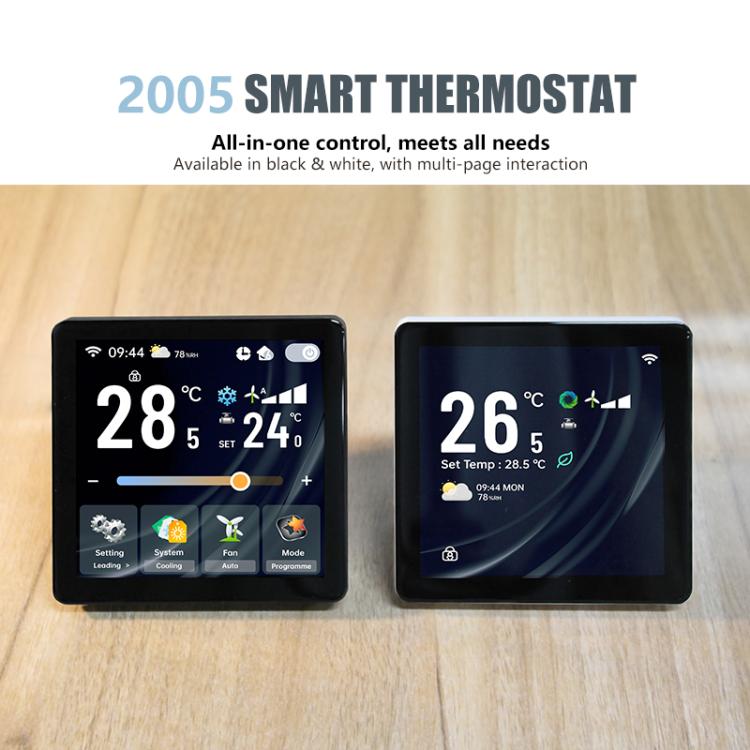 4 inch Screen Smart Room Thermostat, BAC-2005AL Two Channel, BAC-2005EL Four Channel, BAC-2005ALW Two Channel WiFi, BAC-2005ELW Four Channel WiFi