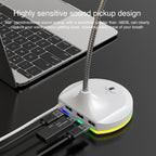 USB Multi-function Microphone RGB Light Built-in Sound Card