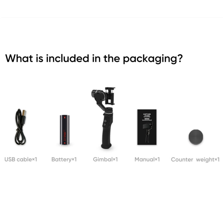 Funsnap Capture1 Outdoor Live Video Triaxial Handheld Gimbal Shooting Stabilizer, Capture1