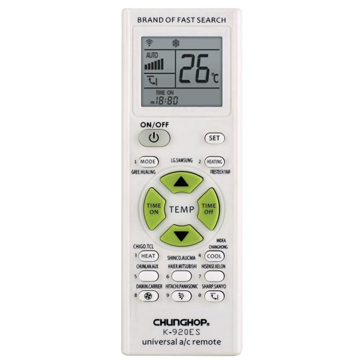 CHUNGHOP K-920ES Universal Air Conditioner Remote Control with Brand Button Pairing Function, K-920ES(White)