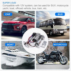 12V / 24V 600dB Car / Truck 3-Trumpet Super Loud Electric Horn, with M6 Air Nozzle and Leather Hose, TZ-311 (Black), TZ-311 (Silver)