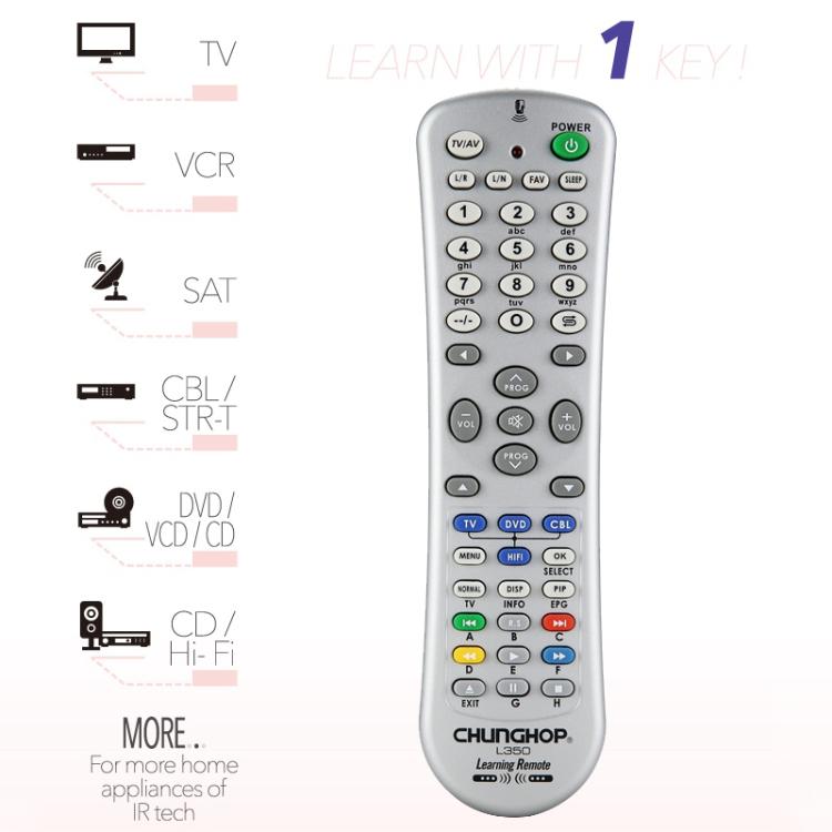 CHUNGHOP L350 Infrared Learning Universal TV Remote Control, L350