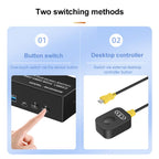 FJGEAR FJ-8K202DB 8K 60Hz DP Monitor KVM Switch, FJ-8K202DB, US Plug, FJ-8K202DB, EU Plug, FJ-8K202DB, UK Plug