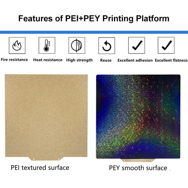 PEI Coating Smooth Starry PET Film Double-Sided 3D Printing Build Plate, 220x220mm, 257x257mm, 300x300mm, 310x310mm, 355x355mm, 377x370mm