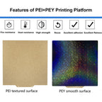 PEI Coating Smooth Starry PET Film Double-Sided 3D Printing Build Plate, 220x220mm, 257x257mm, 300x300mm, 310x310mm, 355x355mm, 377x370mm