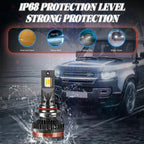 2pcs/Pack 60W 8000LM 6000K Three Color Remote Control Car LED Headlight Bulb, 9005, 9006, H1, H4, H7, H11