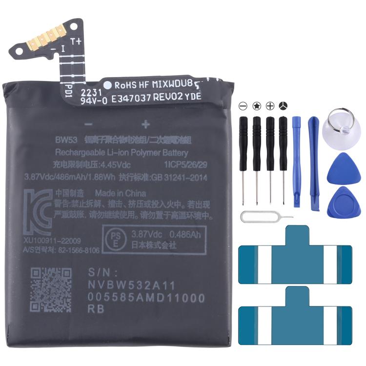 Battery Replacement, For Xiaomi S2 46mm M2207W1 BW54 486mAh, For Xiaomi Watch S1 Pro BW53 486mAh, For Xiaomi S1 / Color 2 BW40 470mAh, For Xiaomi Watch BW20 262mAh
